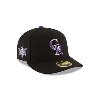 Black Colorado Rockies Hat - New Era MLB Jackie Robinson Day Low Profile 59FIFTY Fitted Caps USA6840593